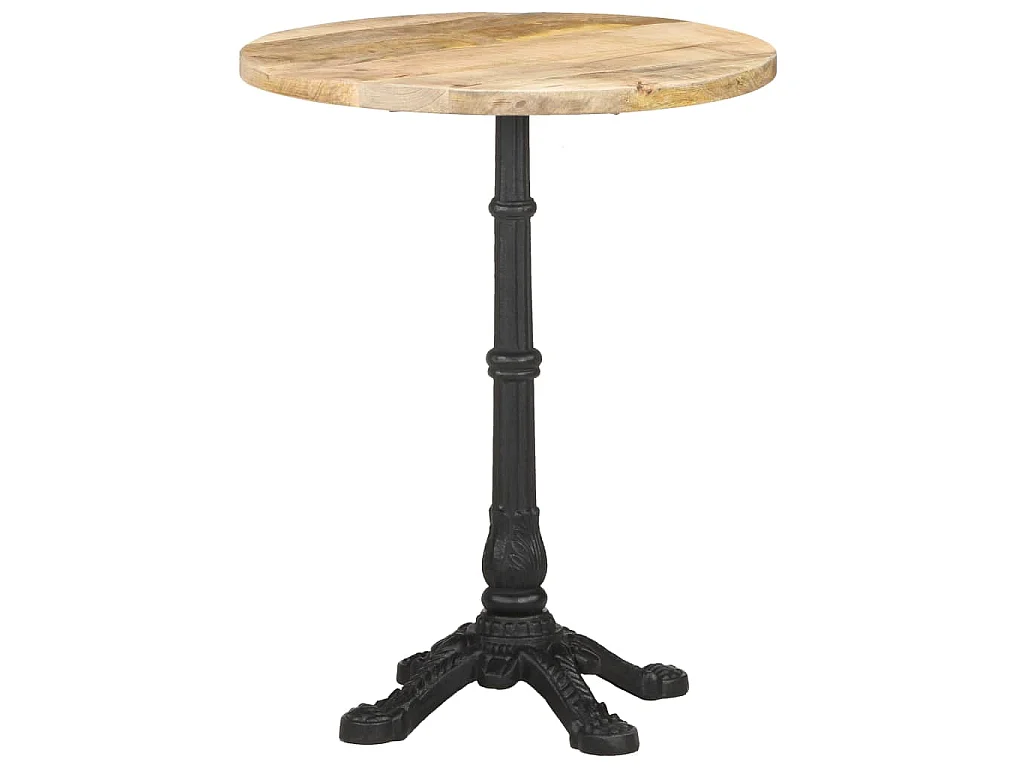 Tavolino da Bistrot Ø60x76 cm in Legno di Mango Grezzo