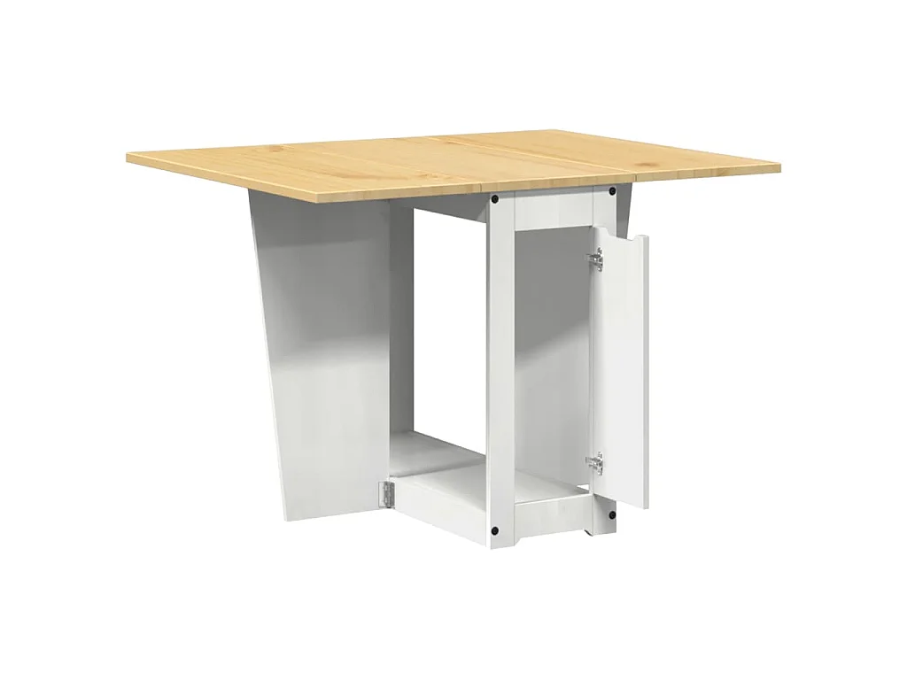 Table à manger papillon pliable Corona blanc bois de pin massif