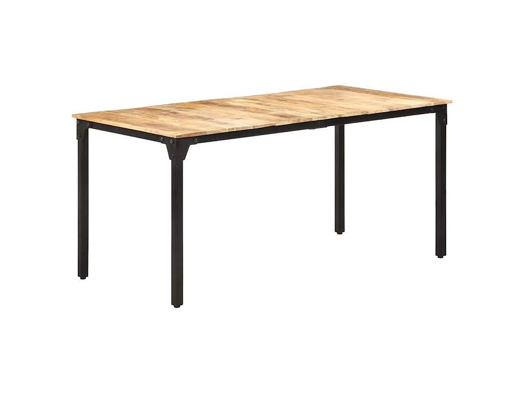 Table de salle à manger 160x80x76 cm Bois de manguier brut