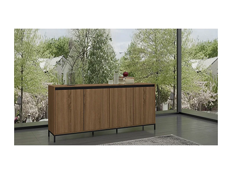 Bari | Dressoir met 4 deuren in eikenlook