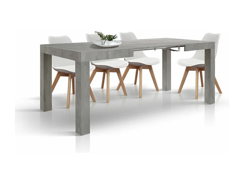 Tavolo allungabile Anna, Grigio Cemento, Nobilitato melaminico, Made in Italy, da 120 a 200