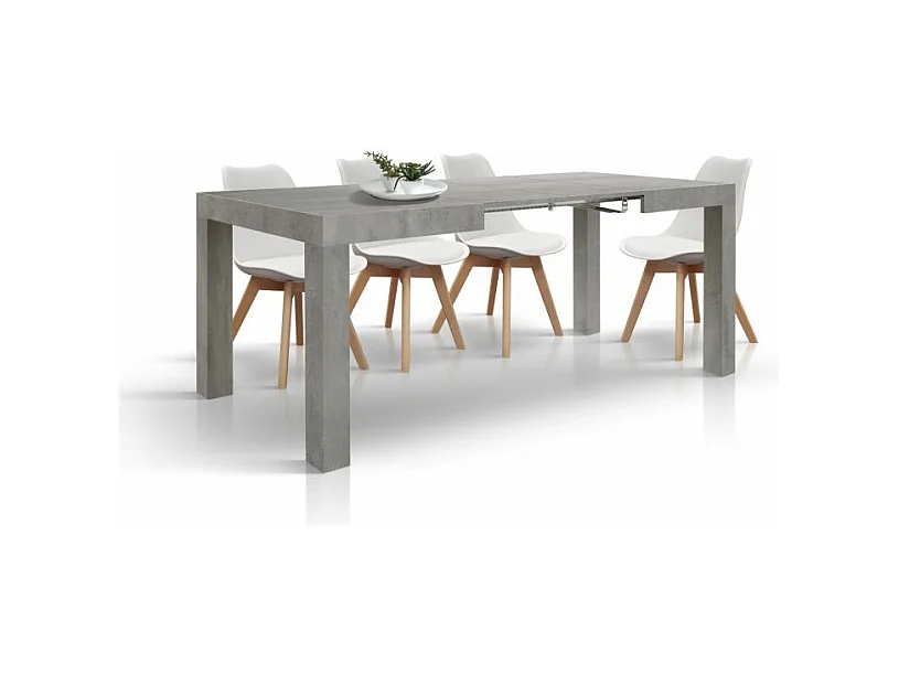 Tavolo allungabile Anna, Grigio Cemento, Nobilitato melaminico, Made in Italy, da 120 a 200