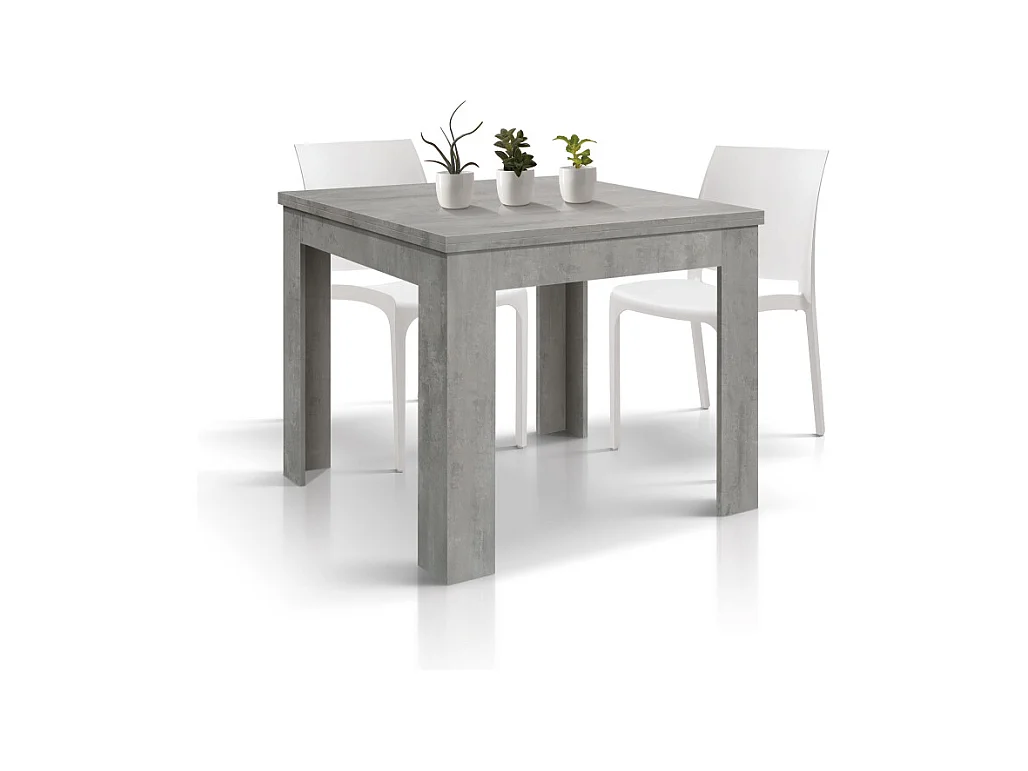 Tavolo allungabile Isabel, Grigio Cemento, Nobilitato melaminico, Made in Italy, da 90 a 180