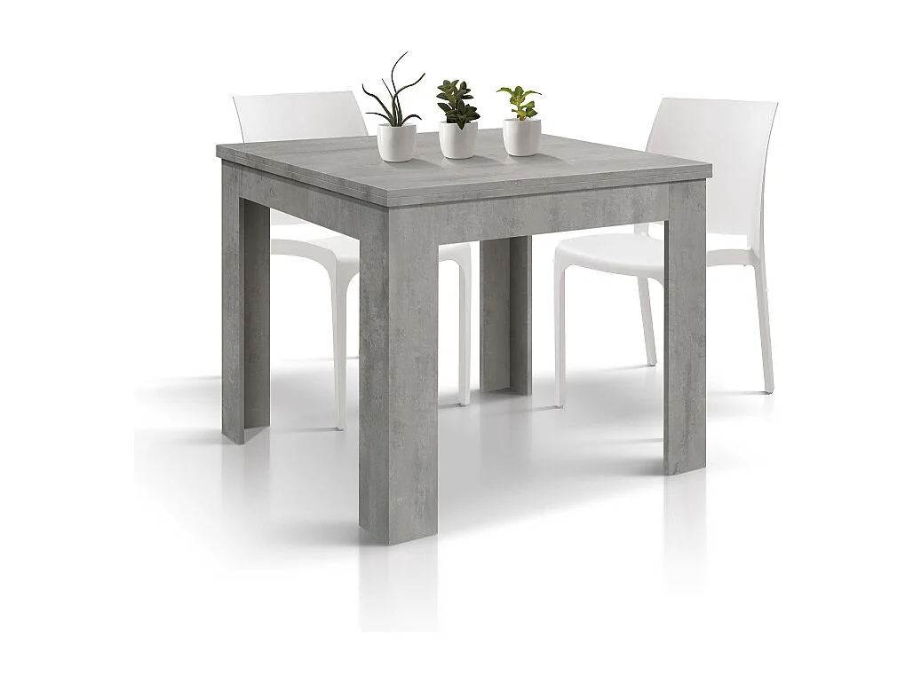 Tavolo allungabile Isabel, Grigio Cemento, Nobilitato melaminico, Made in Italy, da 90 a 180