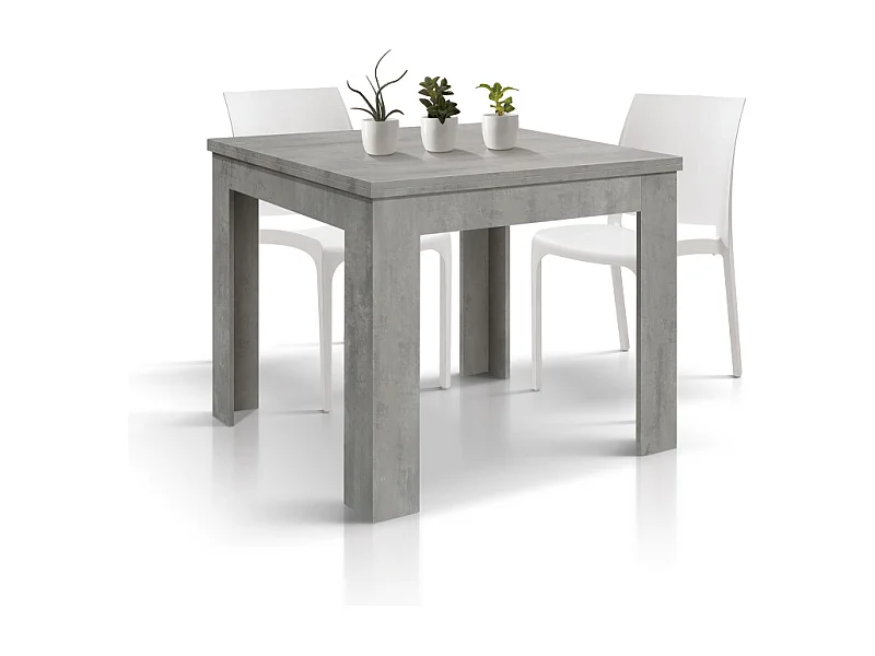 Tavolo allungabile Isabel, Grigio Cemento, Nobilitato melaminico, Made in Italy, da 90 a 180