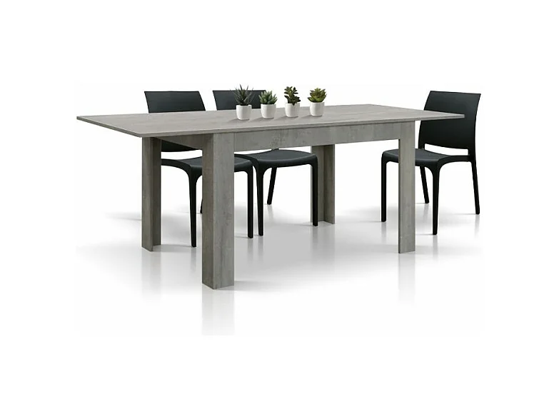 Tavolo allungabile Lola, Grigio Cemento, Nobilitato melaminico, Made in Italy, da 140 a 220