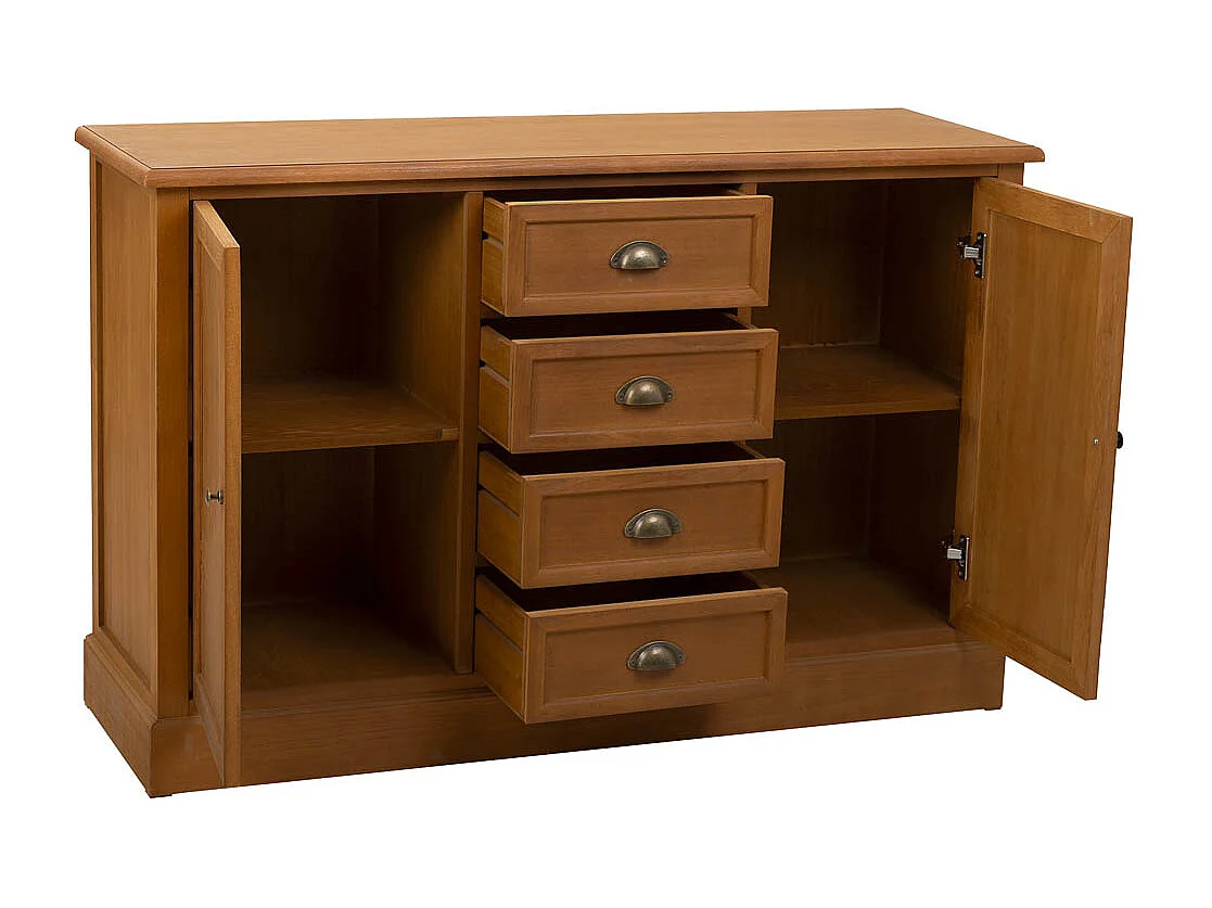 Aparador de madera 2 puertas 4 cajones