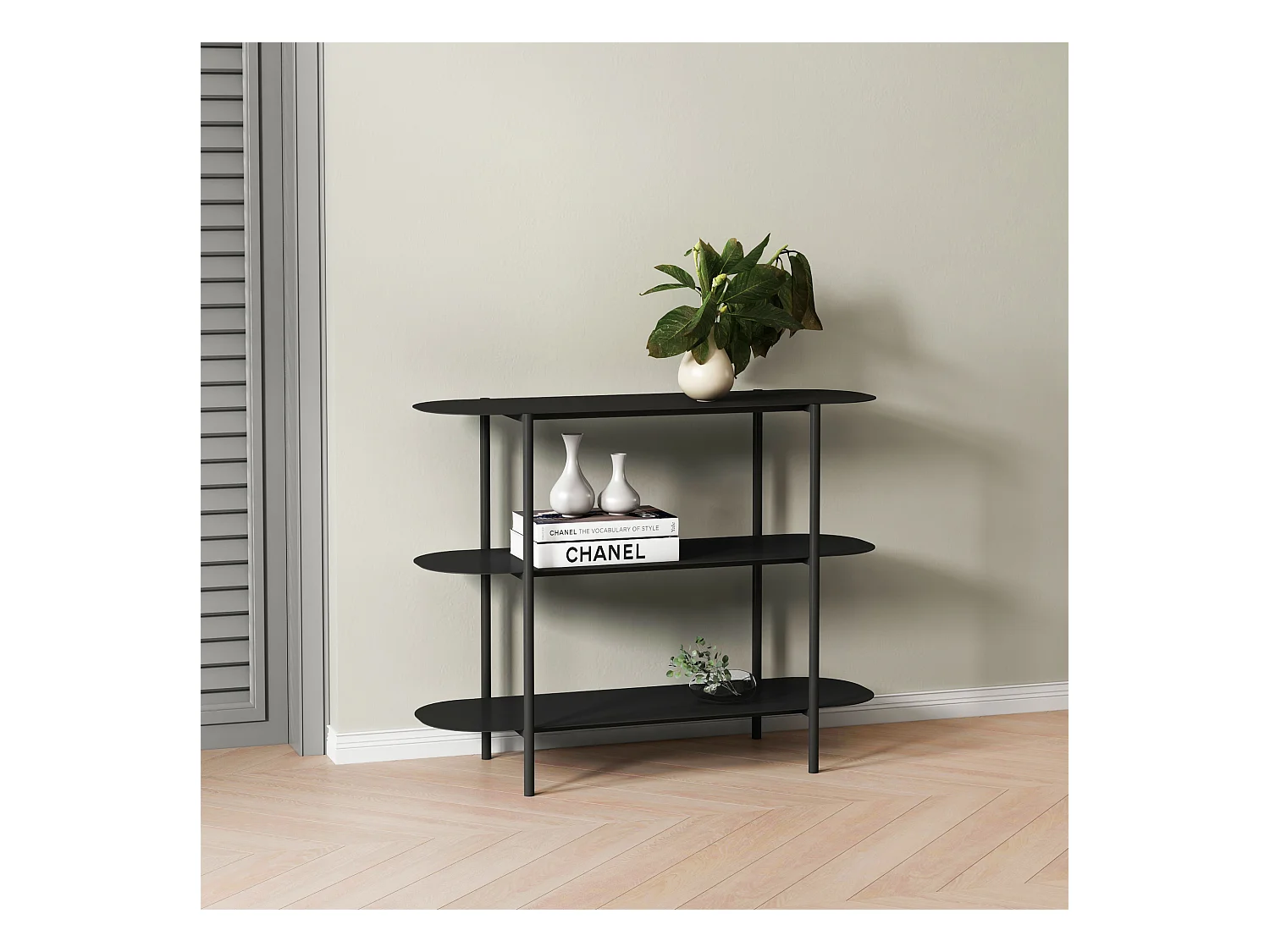 Étagère autoportante Enebakk acier 70 x 90 x 32 cm noir [en.casa]