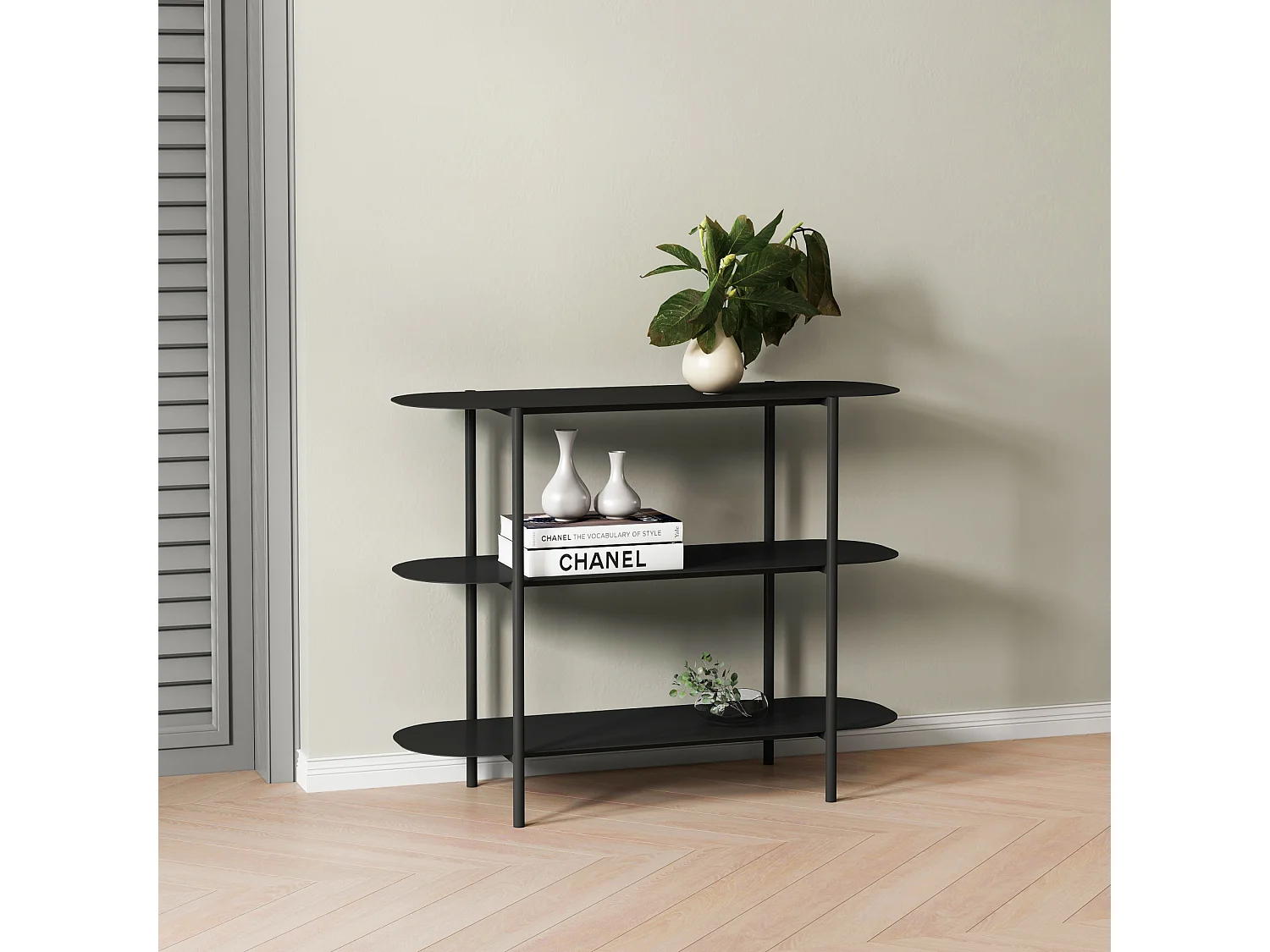 Étagère autoportante Enebakk acier 70 x 90 x 32 cm noir [en.casa]