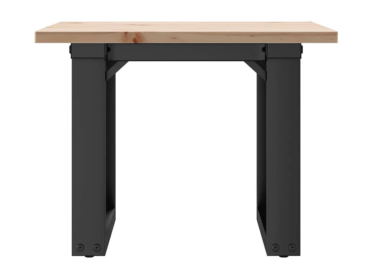 Couchtisch O-Gestell 50x50x35cm Massivholz Kiefer und Stahl