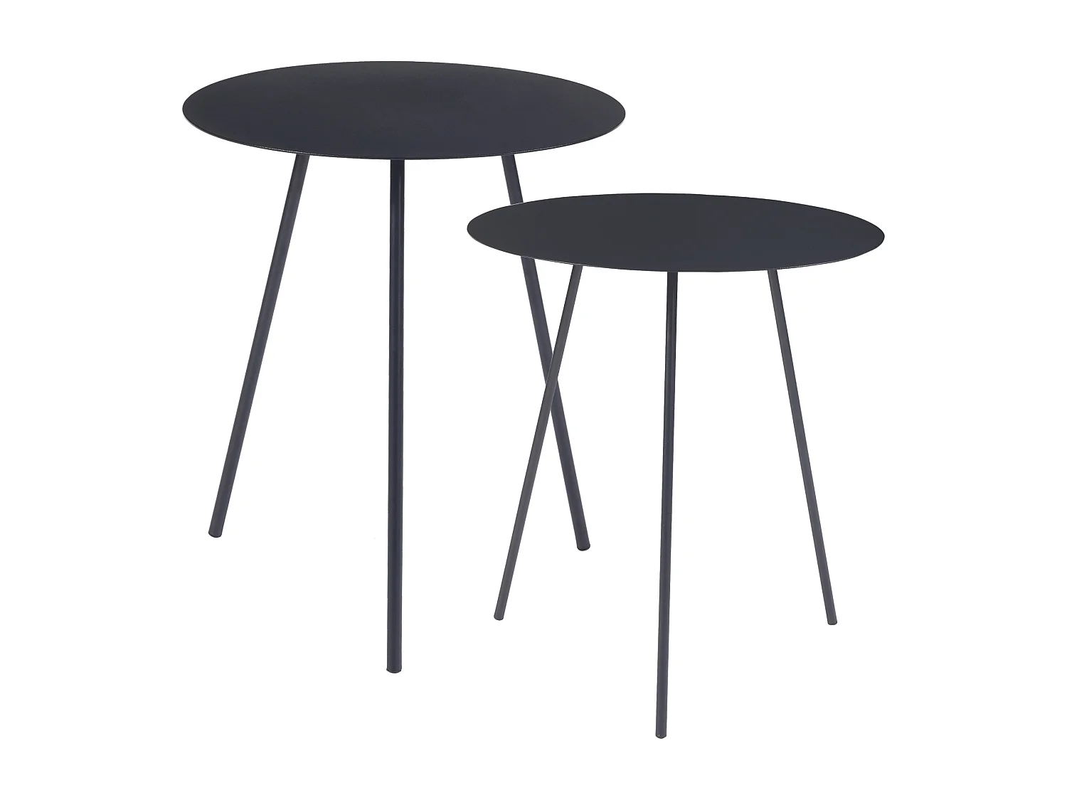 Lot de 2 tables d'appoint Sula de tailles différentes noir [en.casa]