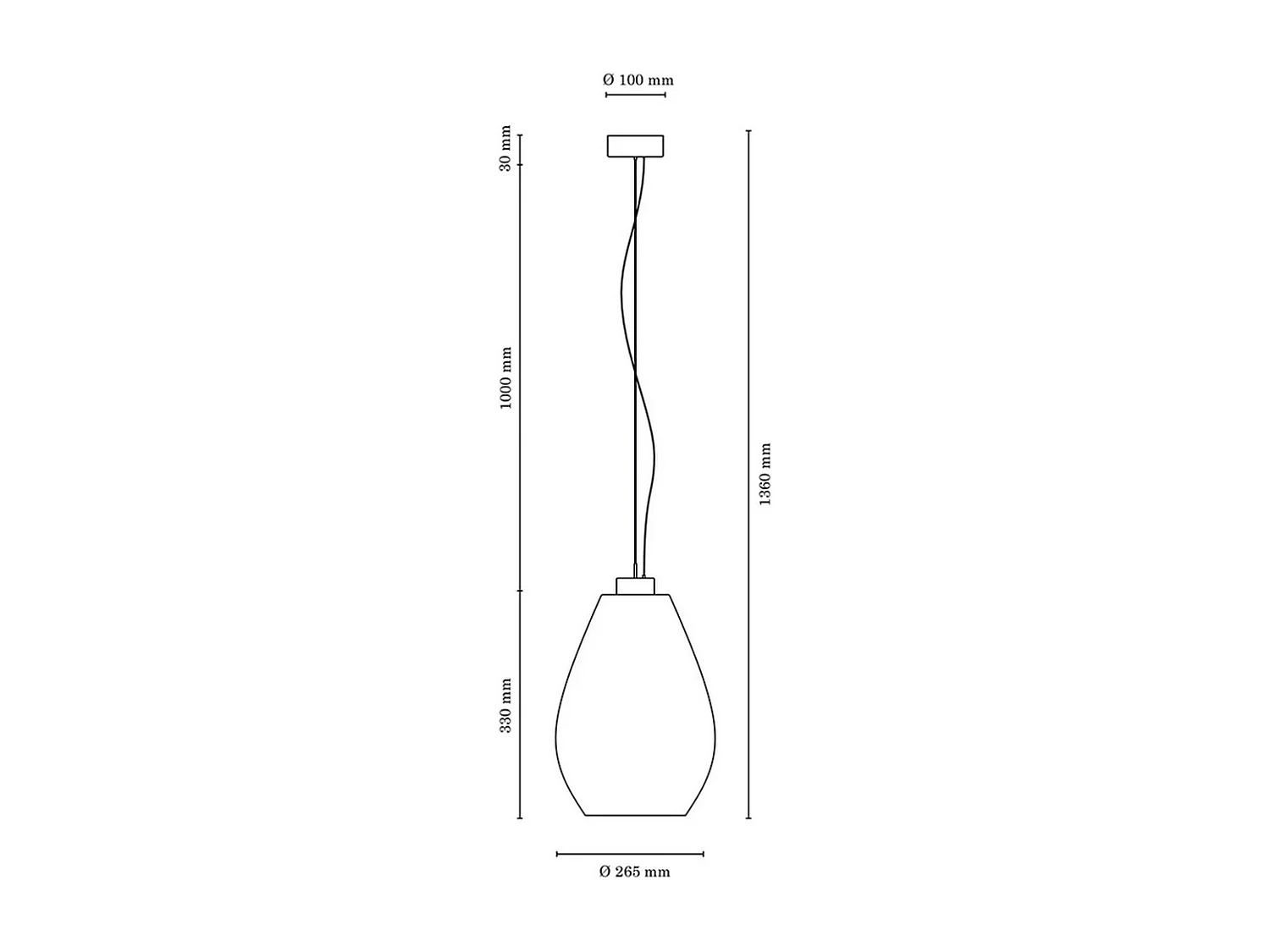 Suspension Boven, Blanc, 25x25x136 cm, EPIKASA