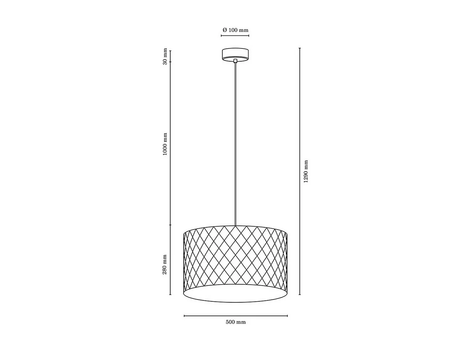 Hanglamp James, Bruin, 50x50x129 cm, EPIKASA