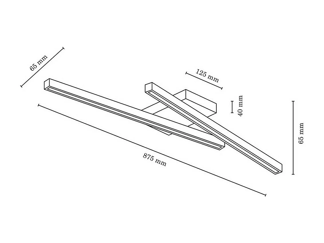 Plafonnier Guadalupa, Marron, 87,5x19,5x6,5 cm, EPIKASA