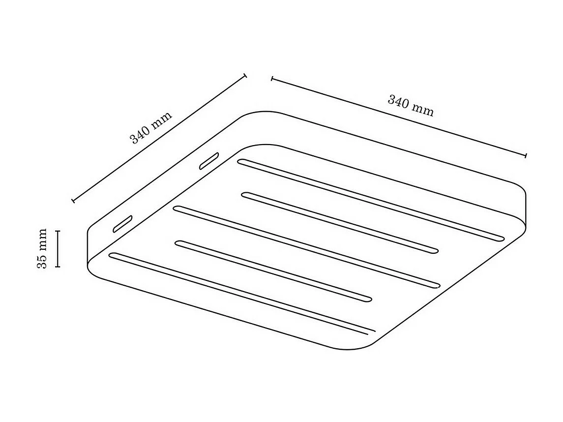 Plafonnier Fiandre, Marron, 34x34x3,5 cm, EPIKASA