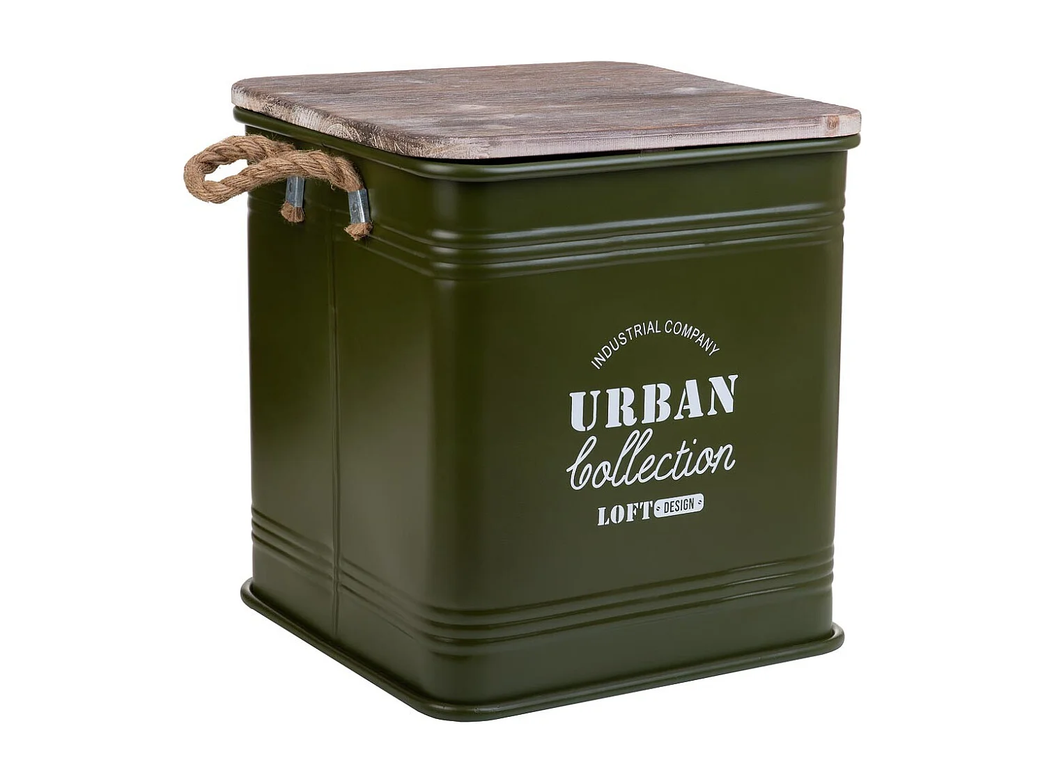 Taburete de metal impreso verde 36x36x39,5 cm