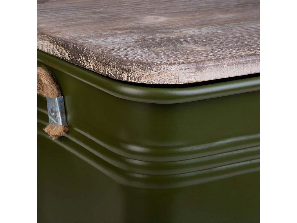 Taburete de metal impreso verde 36x36x39,5 cm