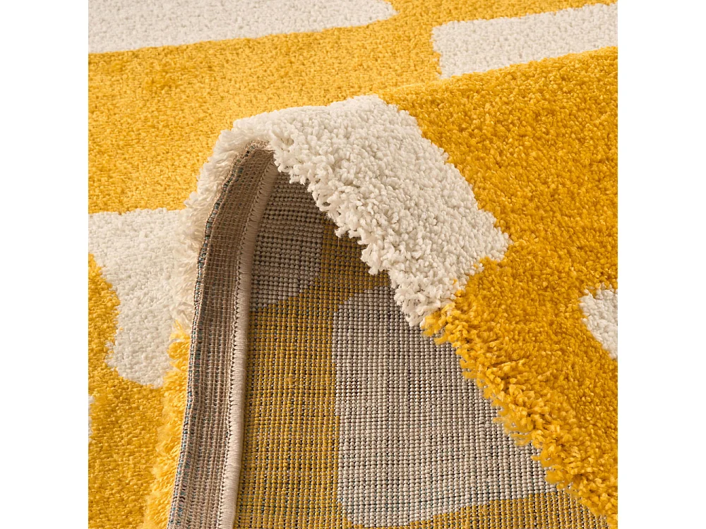 Retro - Tapis damiers -  Jaune - 120x160cm