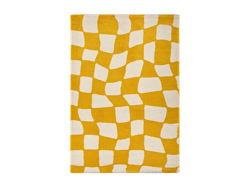 Retro - Tapis damiers -  Jaune - 120x160cm
