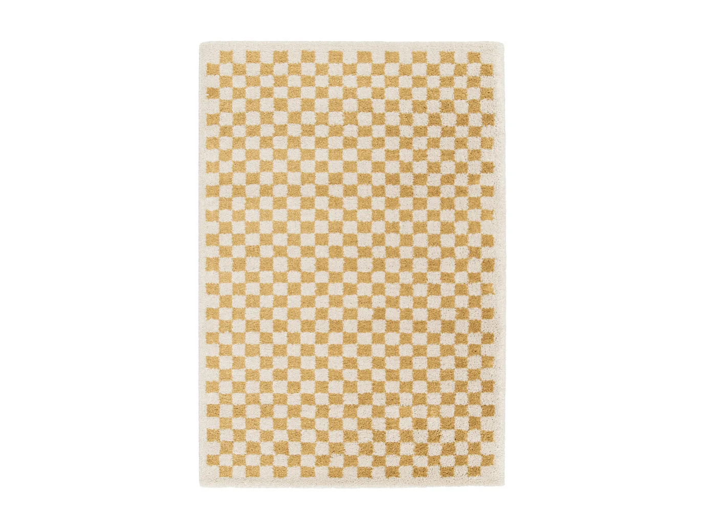 Laria - Tapis damiers -  Jaune - 200x290cm