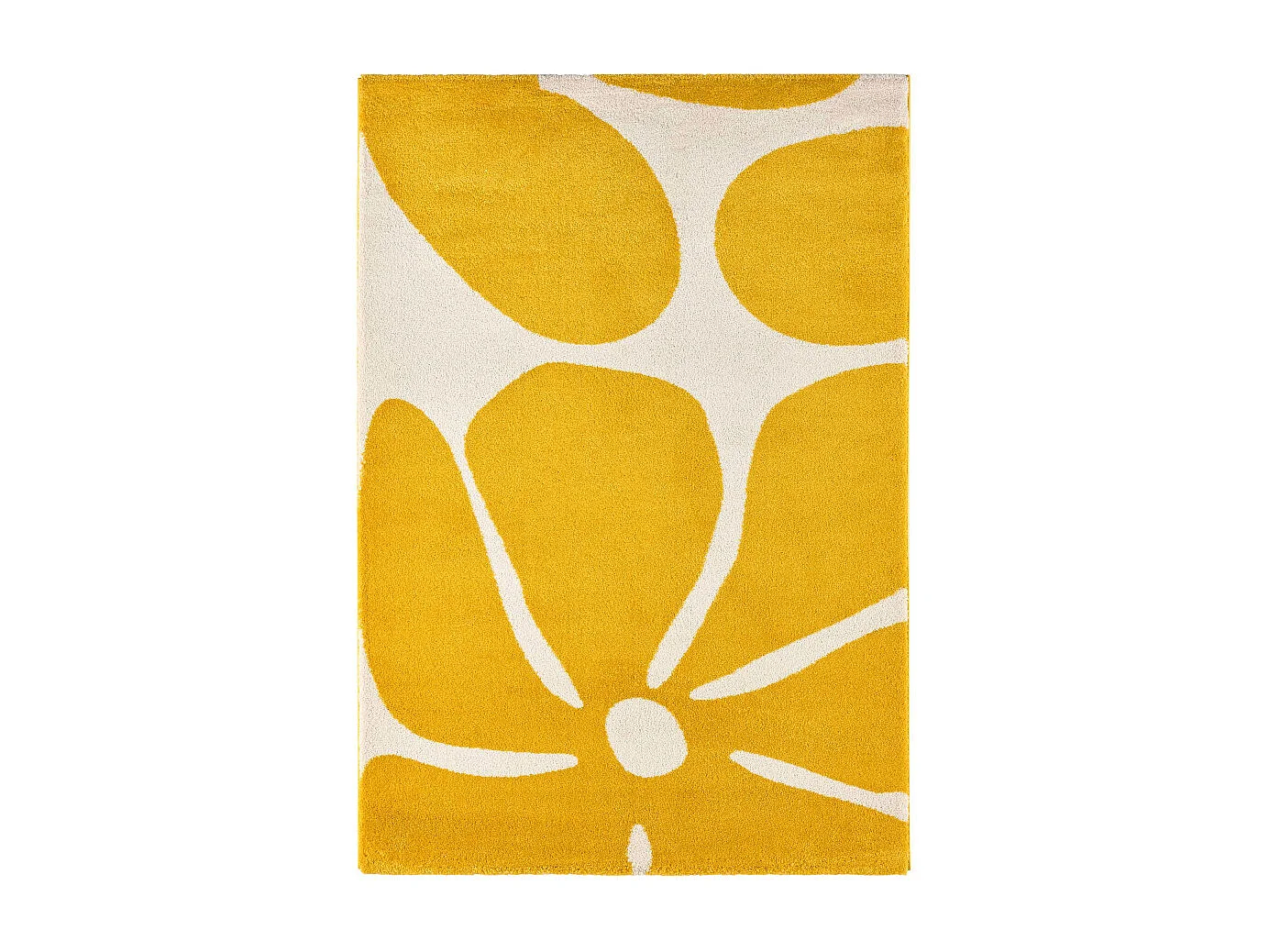 Pop - Tapis vintage à motif floral -  Jaune - 120x160cm