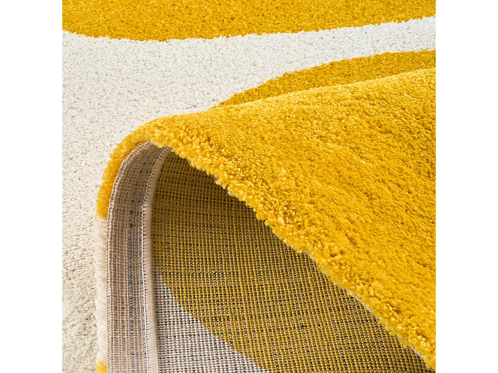 Pop - Tapis vintage à motif floral -  Jaune - 120x160cm