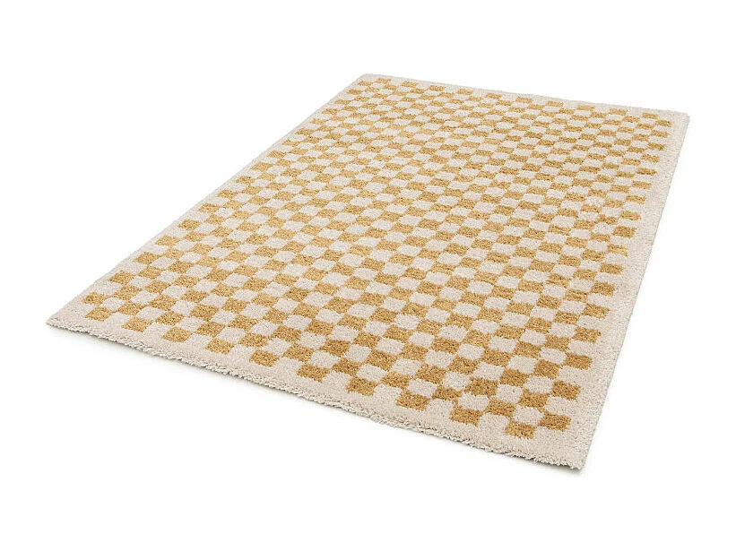 Laria - Tapis damiers -  Jaune - 120x170cm