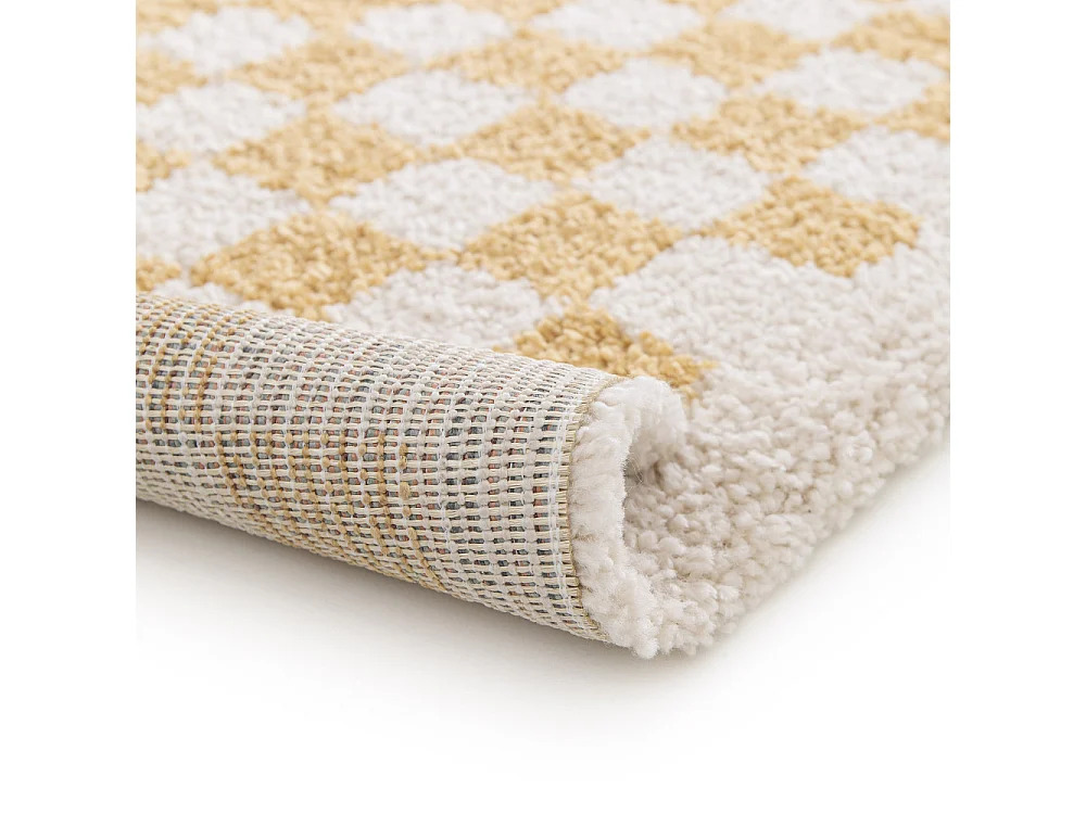Laria - Tapis damiers -  Jaune - 120x170cm