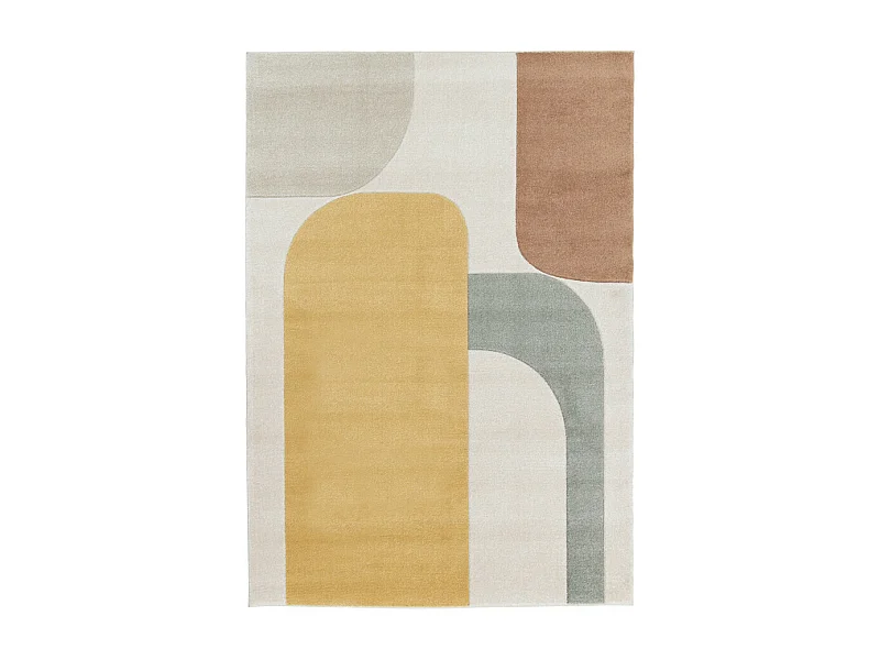 Lorma - Tapis contemporain à motif géométrique - Jaune - 200x290cm