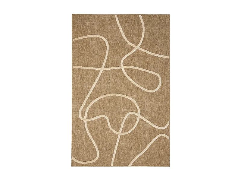 Echo - Tapis bohème à motif organique -  Blanc - 120x160cm
