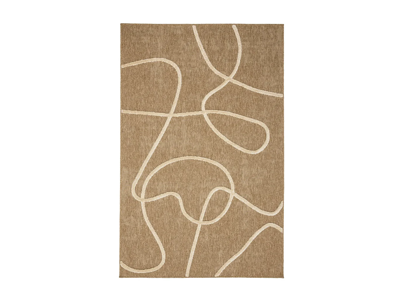 Echo - Tapis bohème à motif organique -  Blanc - 120x160cm