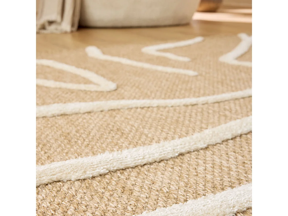 Flux - Tapis bohème -  Blanc - 120x160cm