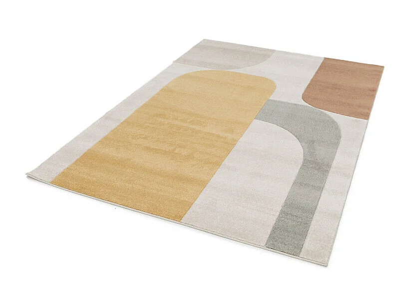 Lorma - Tapis contemporain à motif géométrique - Jaune - 120x170cm