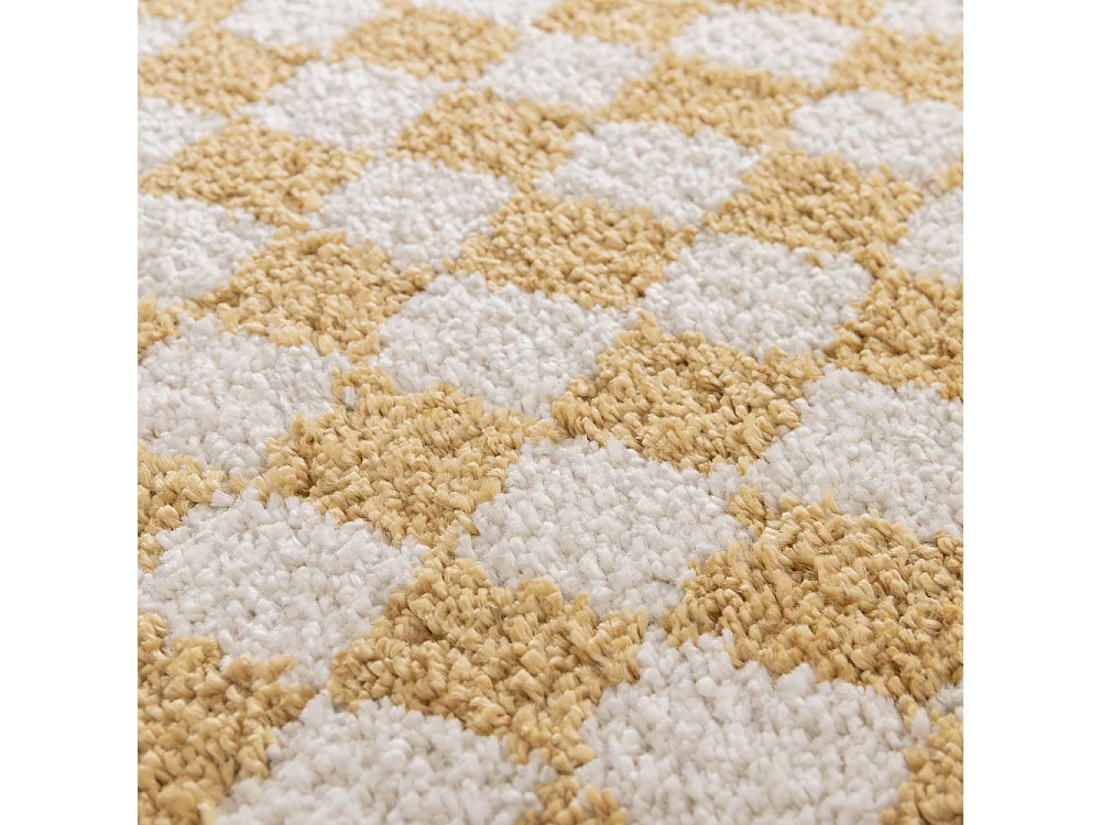 Laria - Tapis damiers -  Jaune - 160x230cm