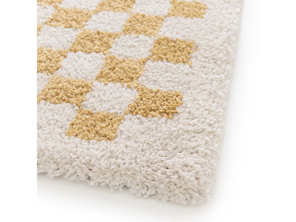 Laria - Tapis damiers -  Jaune - 160x230cm