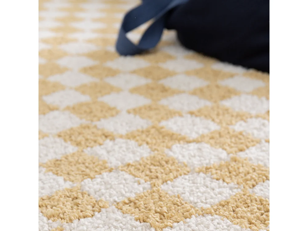Laria - Tapis damiers -  Jaune - 160x230cm
