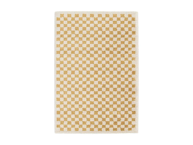Laria - Tapis damiers -  Jaune - 160x230cm
