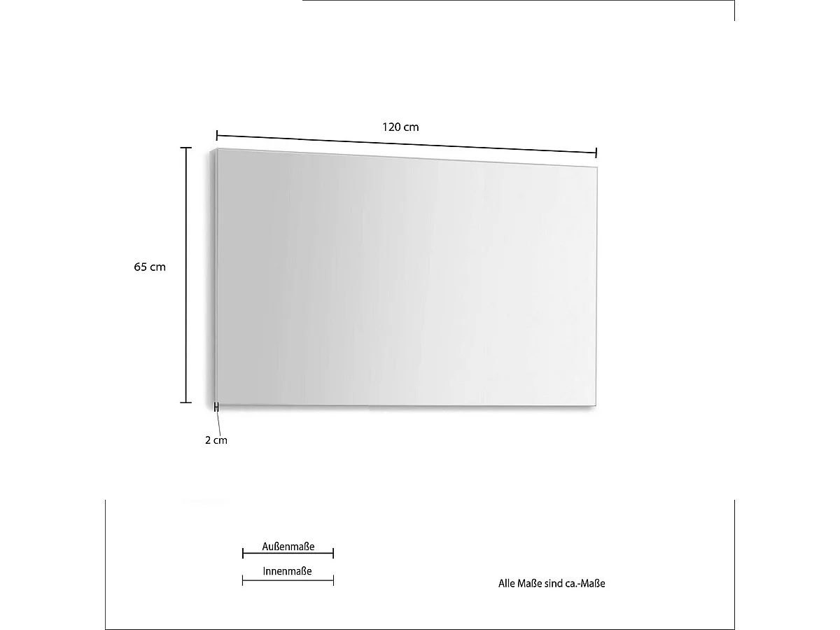 Spiegel zonder Lijst Idea - Wit - 120x65x2 cm - Seven Design