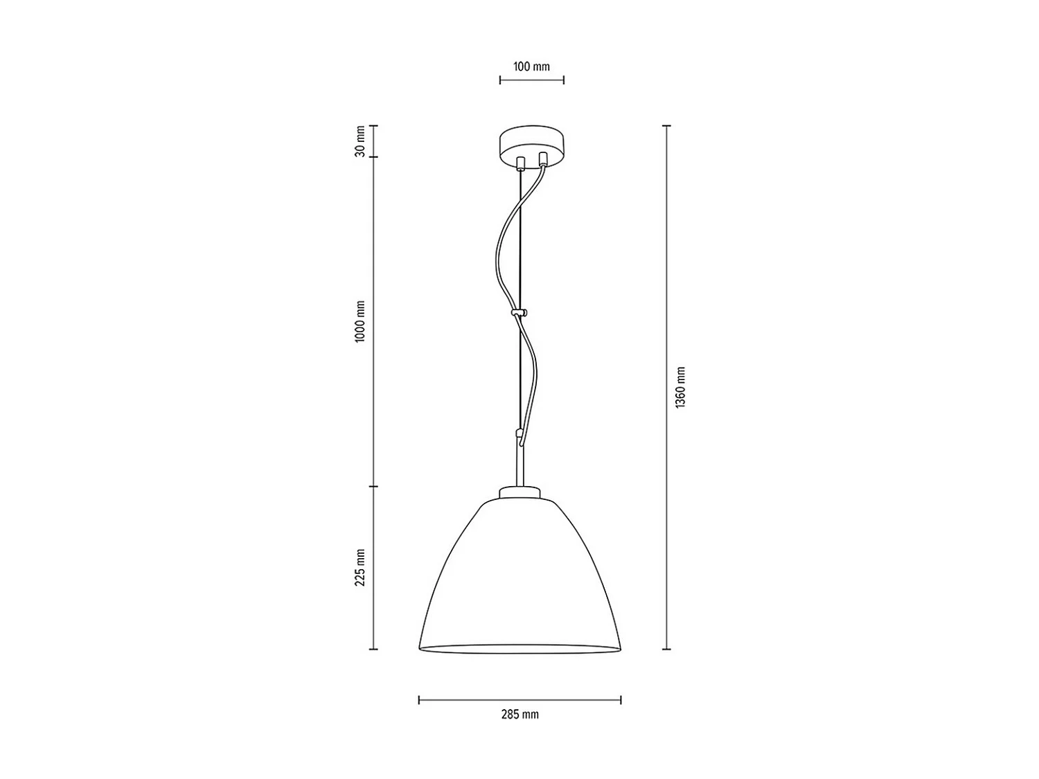 Hanglamp Dieze, Wit, 28,5x28,5x136 cm, EPIKASA