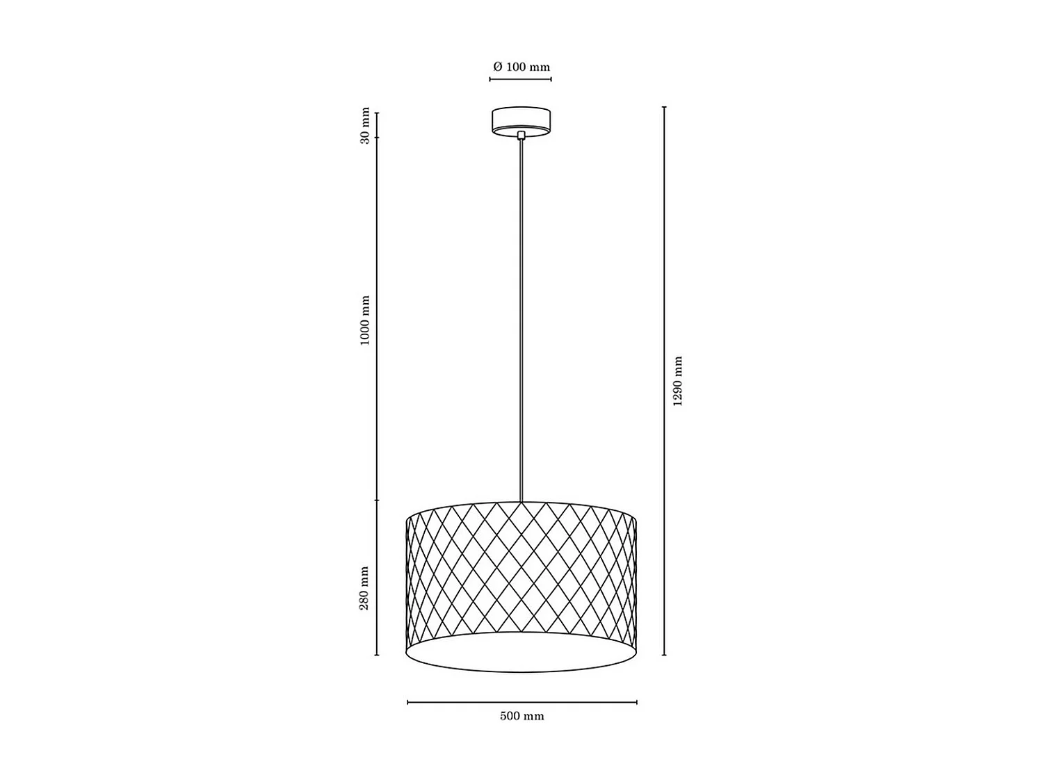 Suspension James, Marron, 50x50x129 cm, EPIKASA