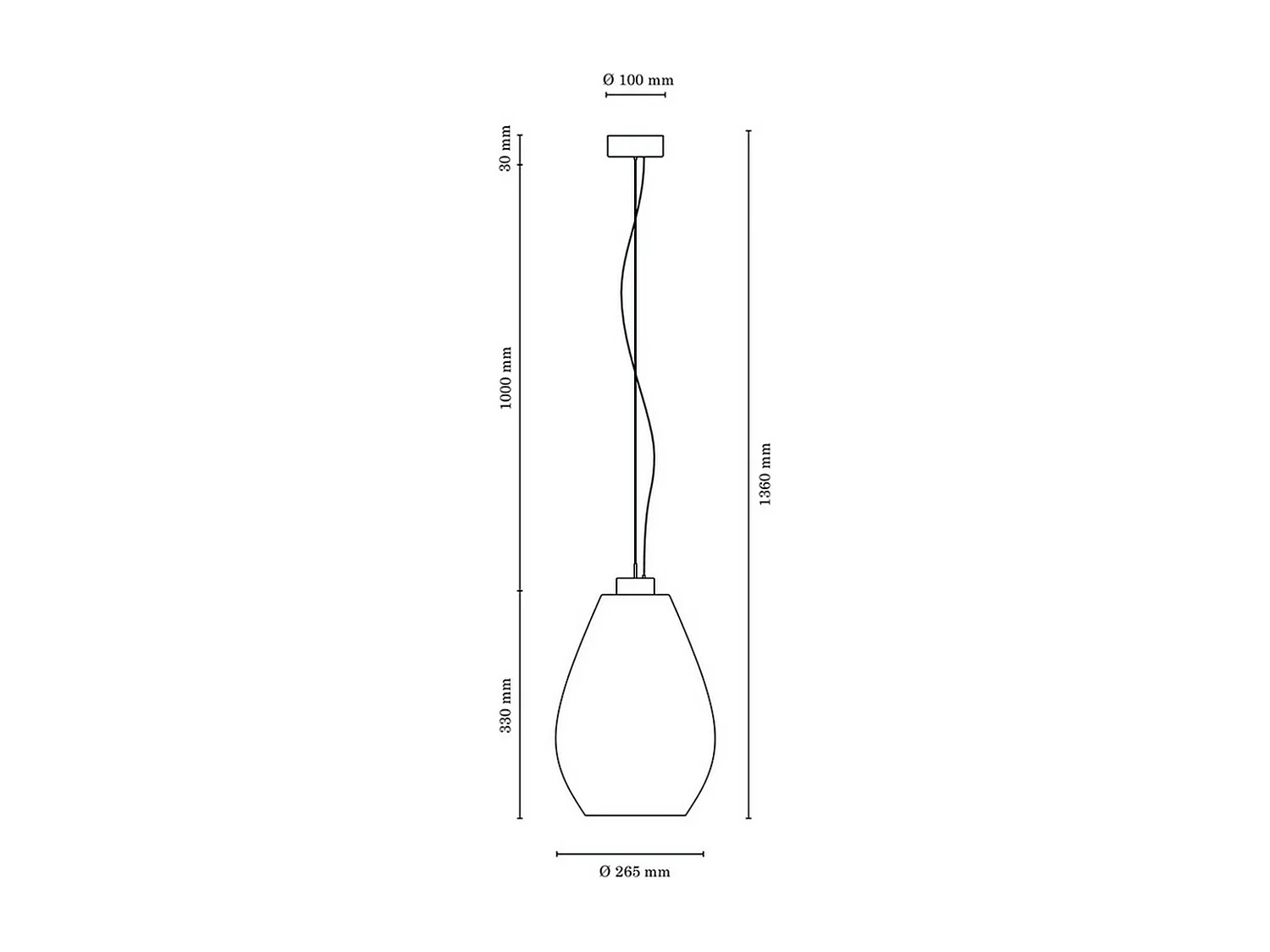 Suspension Boven, Marron, 25x25x136 cm, EPIKASA