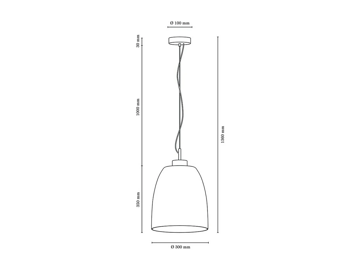 Suspension Dieze, Marron, 30x30x136 cm, EPIKASA