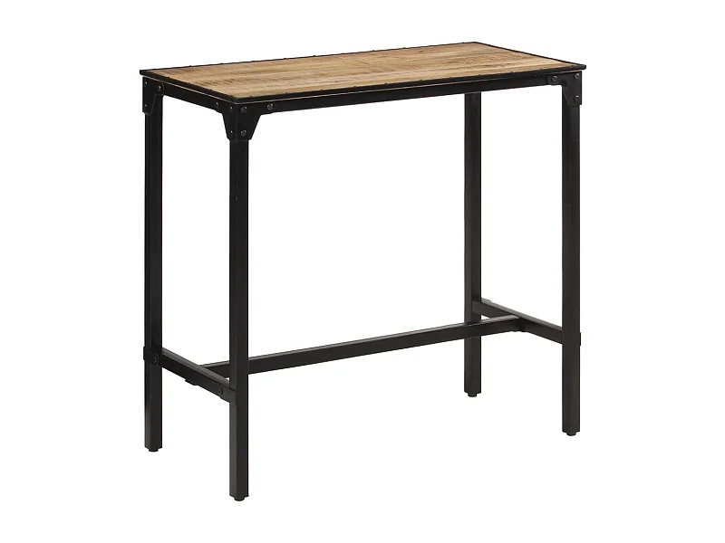 Table de bar 110x55x107 cm bois de manguier massif brut