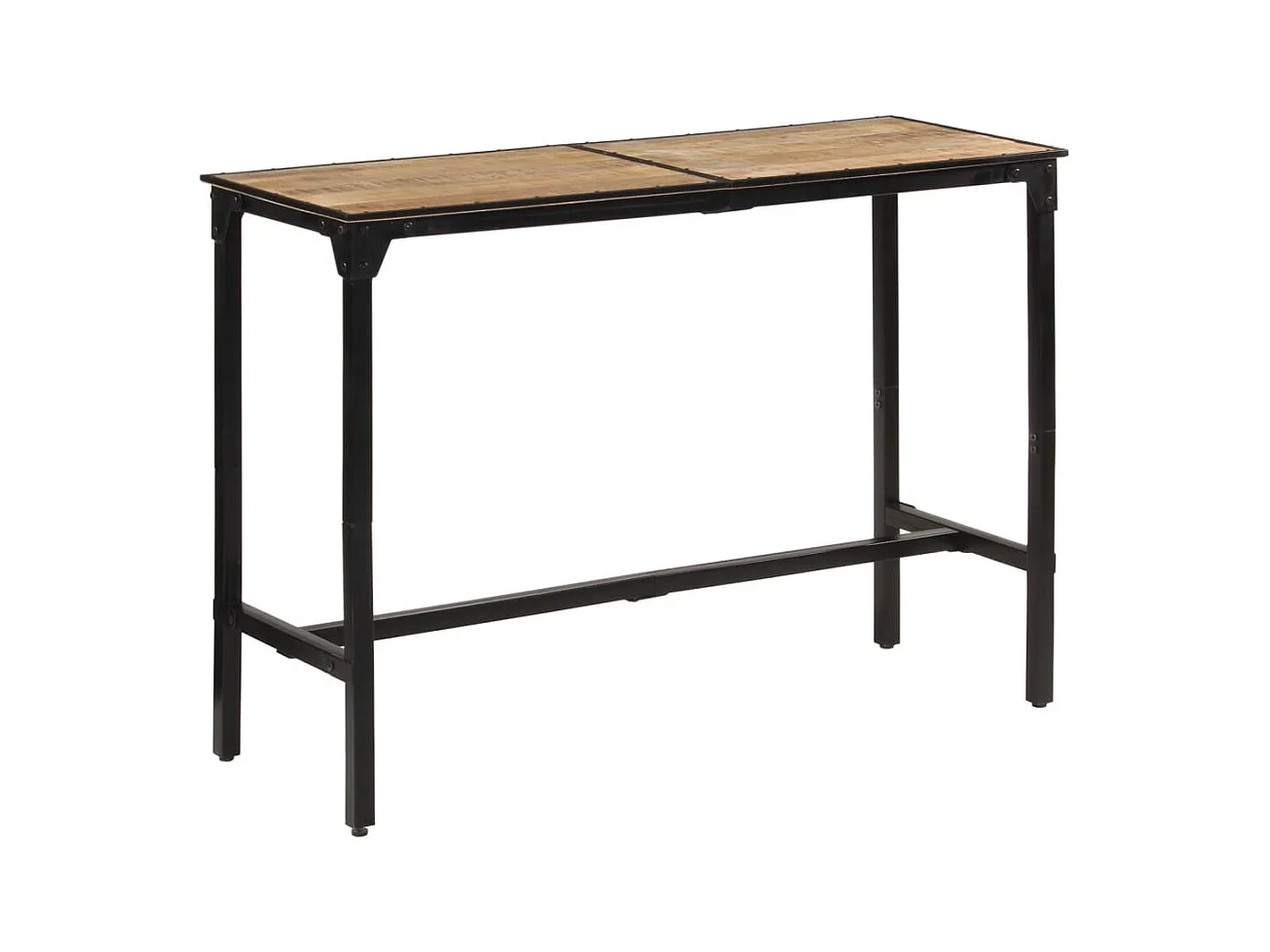 Table de bar 150x55x107 cm bois de manguier massif brut