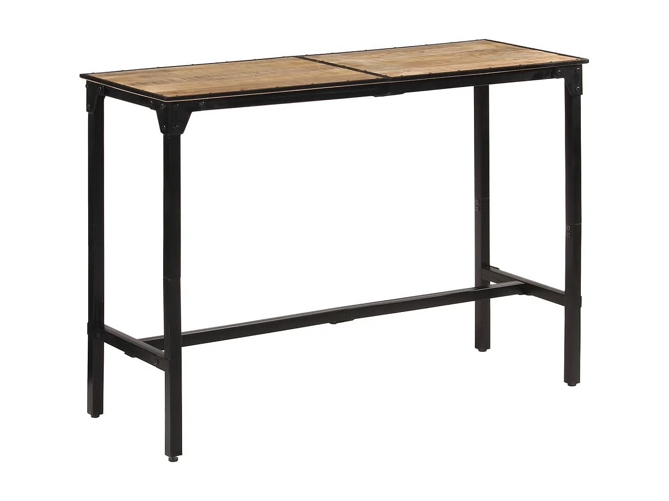 Table de bar 150x55x107 cm bois de manguier massif brut