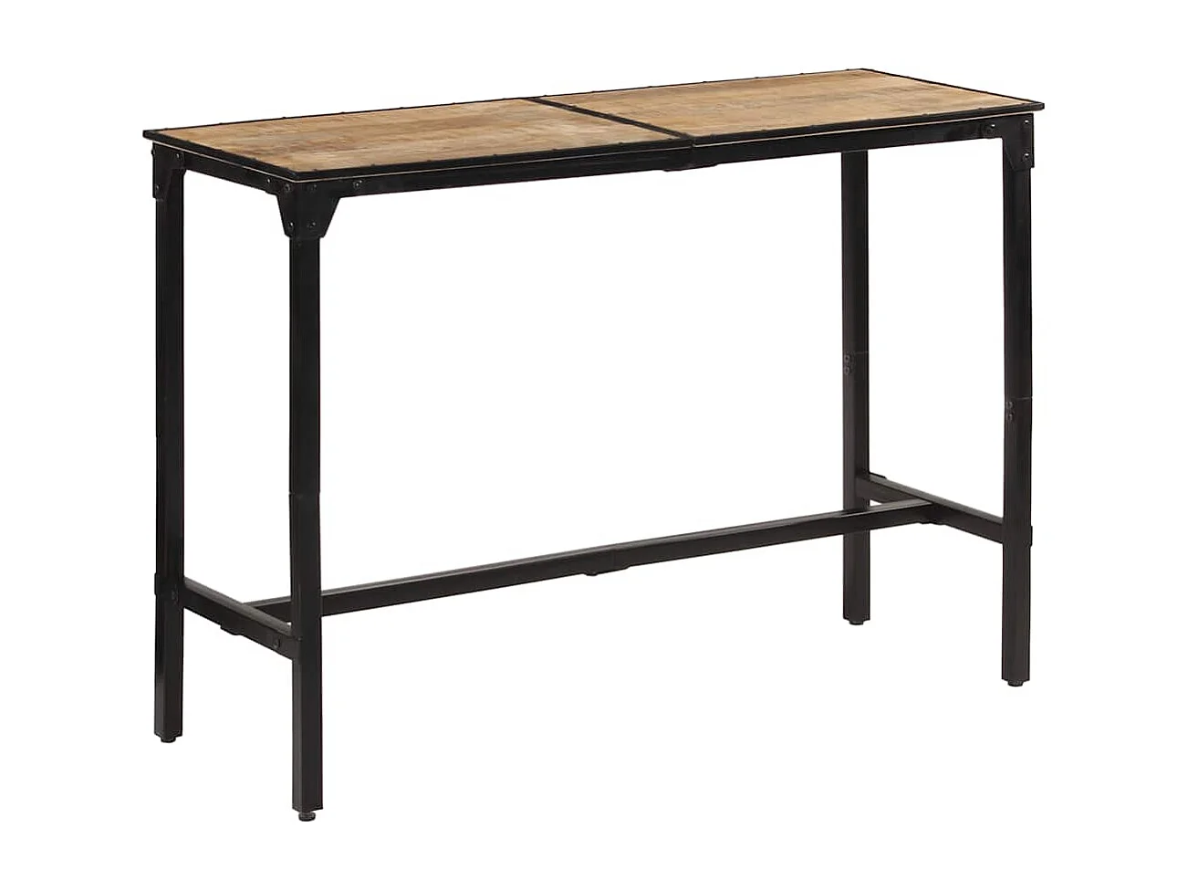 Table de bar 150x55x107 cm bois de manguier massif brut