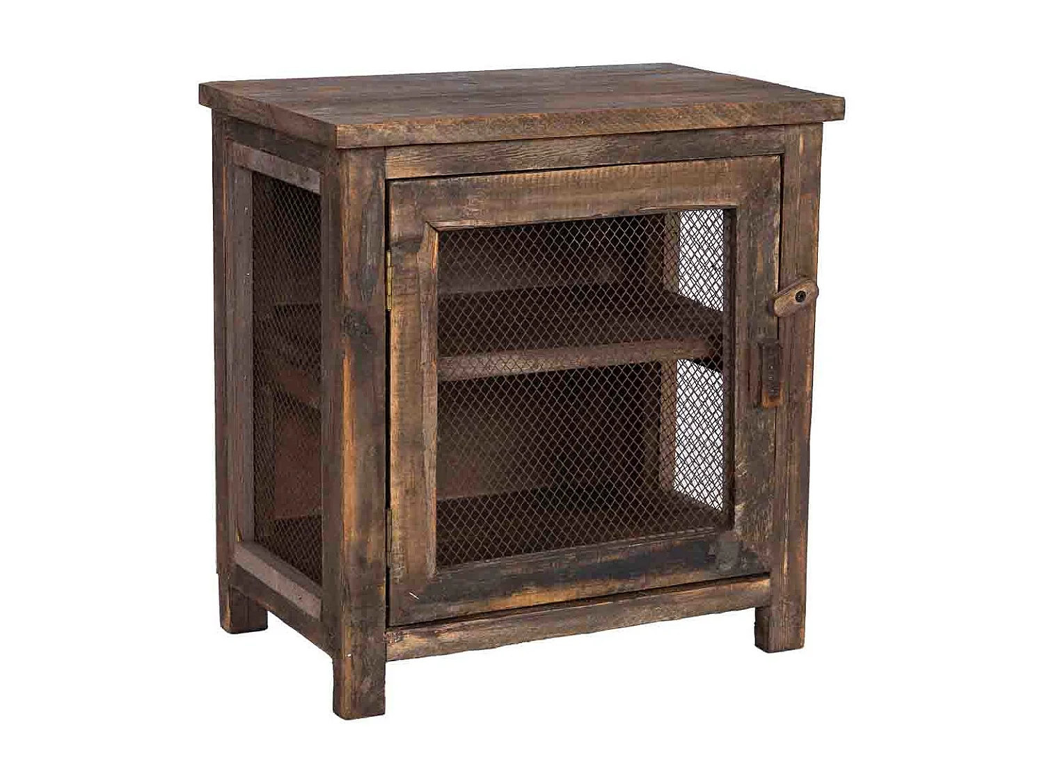 Mesa de centro em madeira e vidro 38x24x40h cm