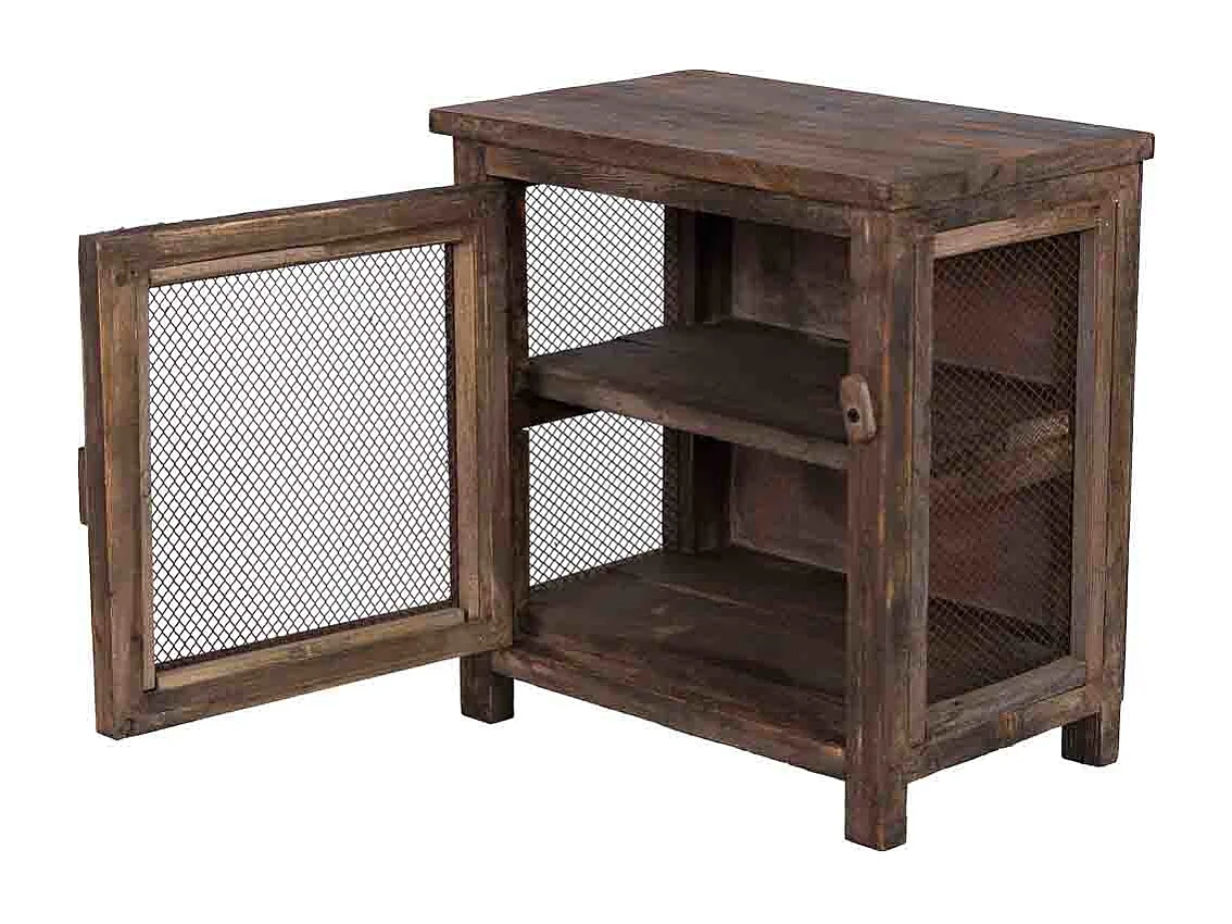 Mesa de centro em madeira e vidro 38x24x40h cm