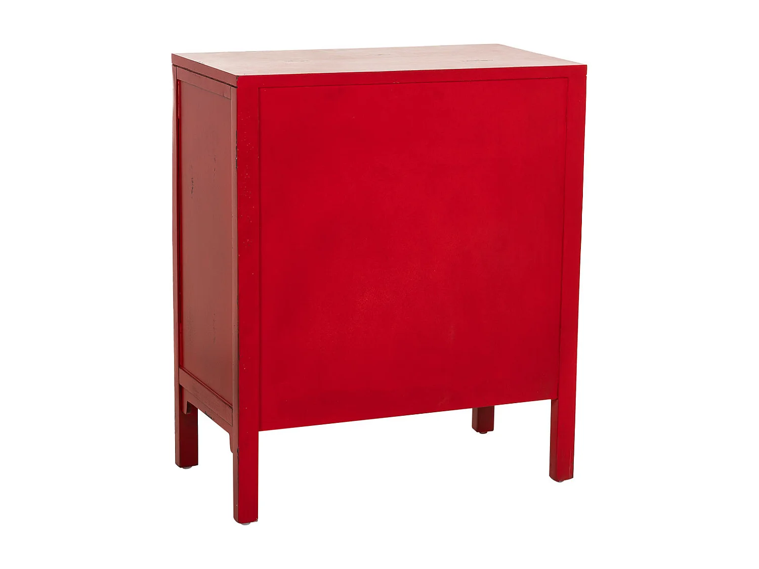Mesa de salão em madeira em vermelho 66x36x78h cm