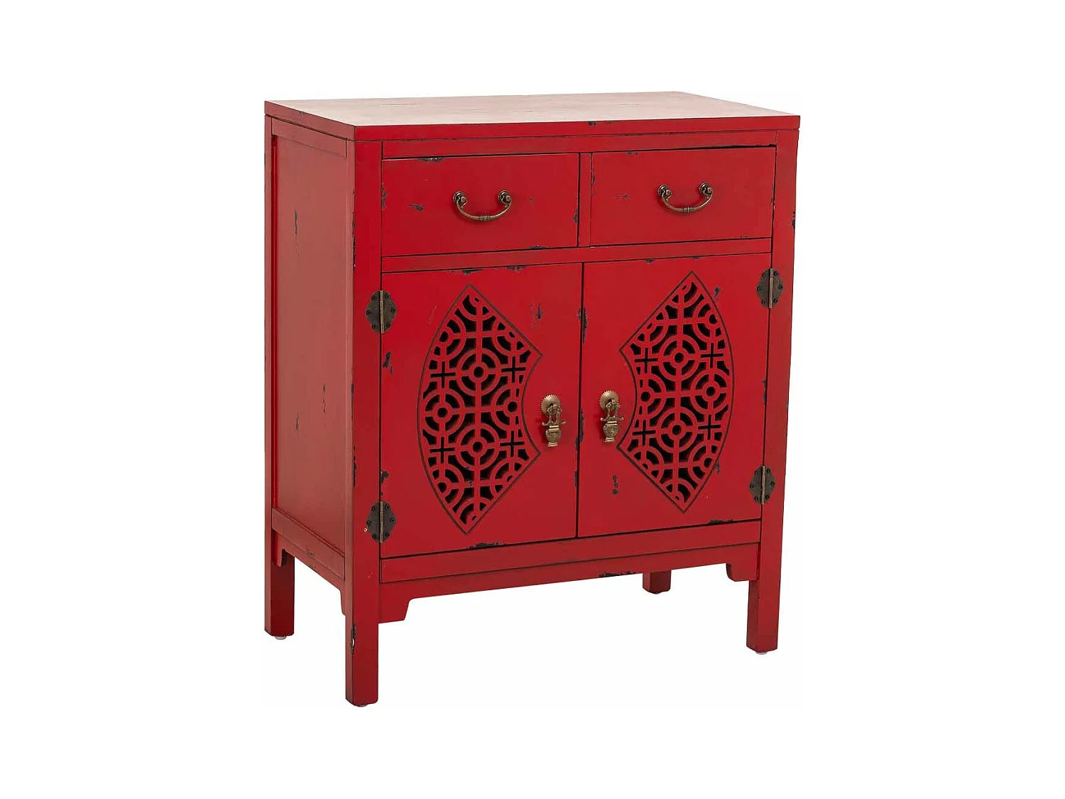 Table d'entrée en bois en rouge 66x36x78h cm